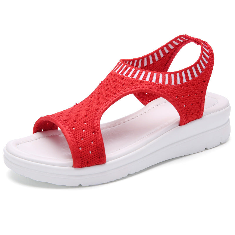 Sandals female 2019 summer new casual wedge sandals women's thick-soled non-slip Korean flat-bottom wild student shoes