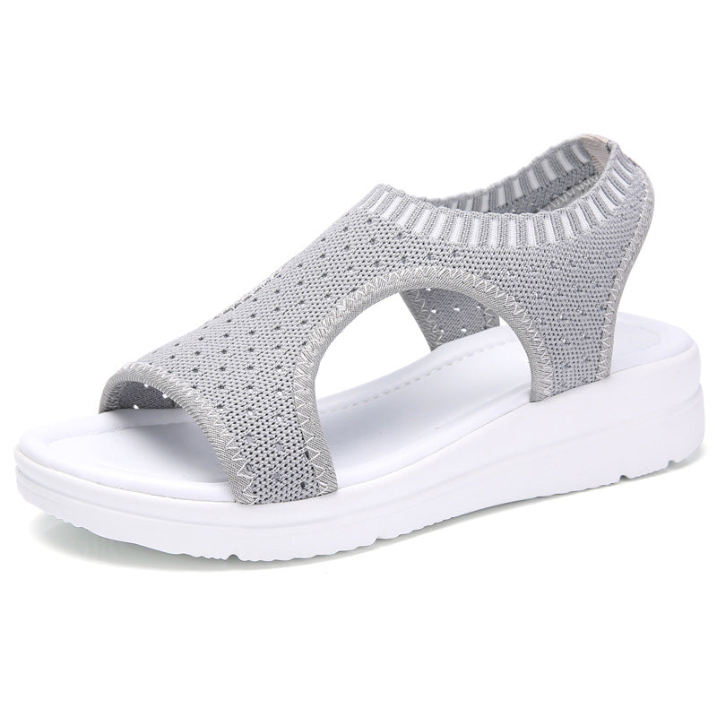 Sandals female 2019 summer new casual wedge sandals women's thick-soled non-slip Korean flat-bottom wild student shoes