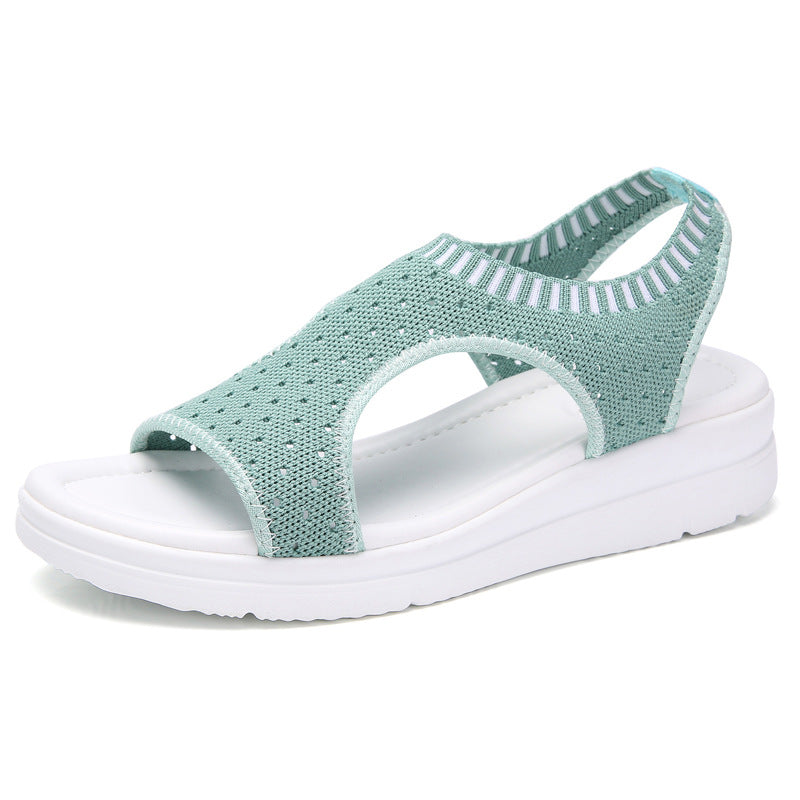 Sandals female 2019 summer new casual wedge sandals women's thick-soled non-slip Korean flat-bottom wild student shoes