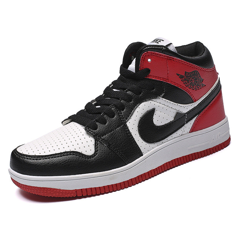 Spring warm men's trend black gray shadow Korean shoes casual sports basketball shoes wild students high-top shoes