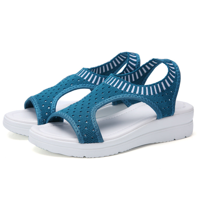 Sandals female 2019 summer new casual wedge sandals women's thick-soled non-slip Korean flat-bottom wild student shoes