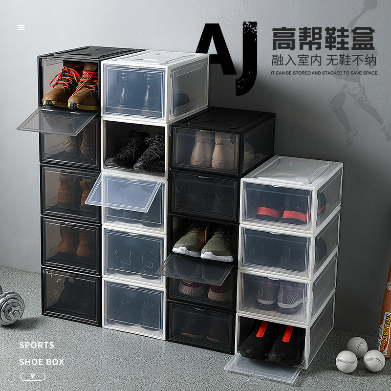 Plastic sneaker storage box transparent sports shoes basketball shoes shoe box high-top sneakers wall collection display shoe cabinet