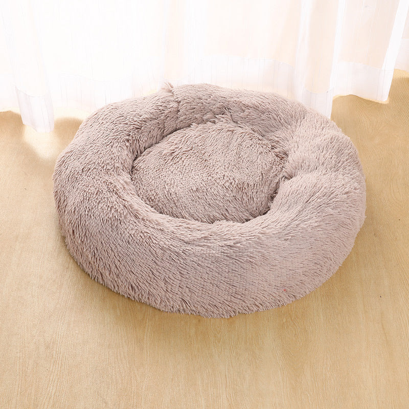 Manufacturers deep sleep dog kennel cat kennel round long-haired hair South Korean velvet autumn and winter nest pad cat mattress small and medium-sized dogs