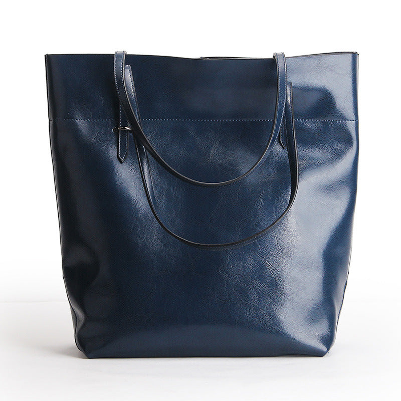 Factory direct sales 2020 new leather handbags fashion oil wax cowhide big bag portable single shoulder bag one drop shipping