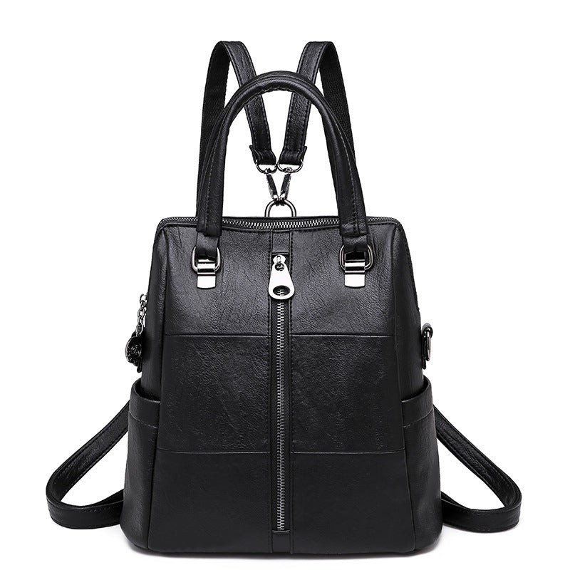 Women's bags 2020 new multifunctional three-purpose ladies backpack fashion soft leather all-match shoulder bag messenger bag