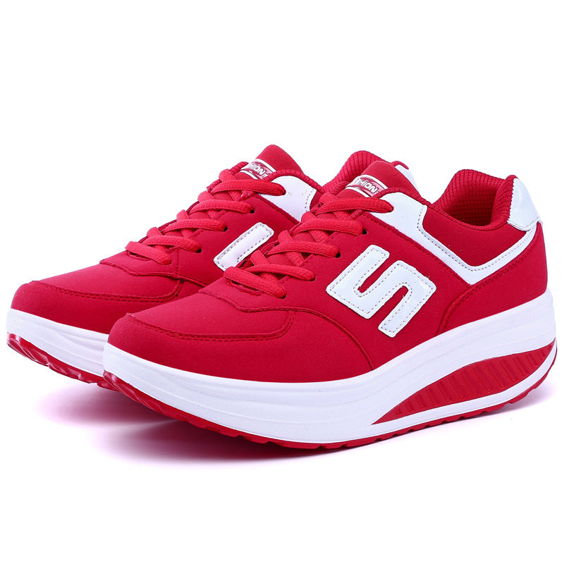 Wholesale spring and autumn new women's shoes, leather breathable fashion women's rocking shoes, casual sports shoes, trendy women's shoes