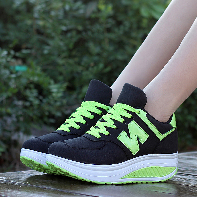 Wholesale spring and autumn new women's shoes, leather breathable fashion women's rocking shoes, casual sports shoes, trendy women's shoes