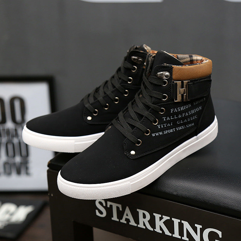 High tops fashion boots shoes Couple Vintage lace Martin men