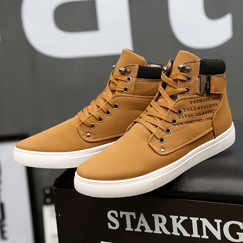 High tops fashion boots shoes Couple Vintage lace Martin men