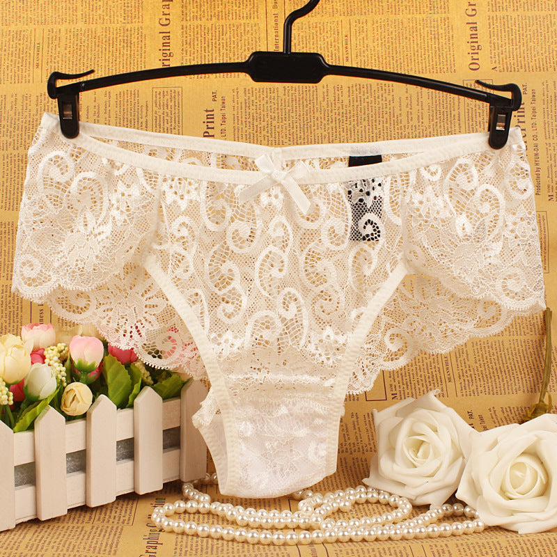 Cross-border foreign trade lace seamless sexy underwear women's waist transparent lace cotton jacket women's briefs