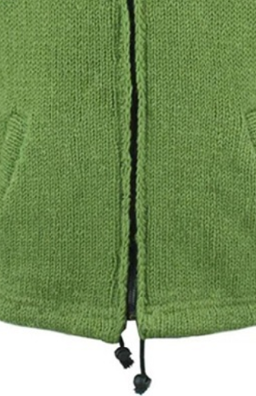 Panel Zip Cardigan Sweater Long Sleeve Hooded Jacquard Knit Jacket