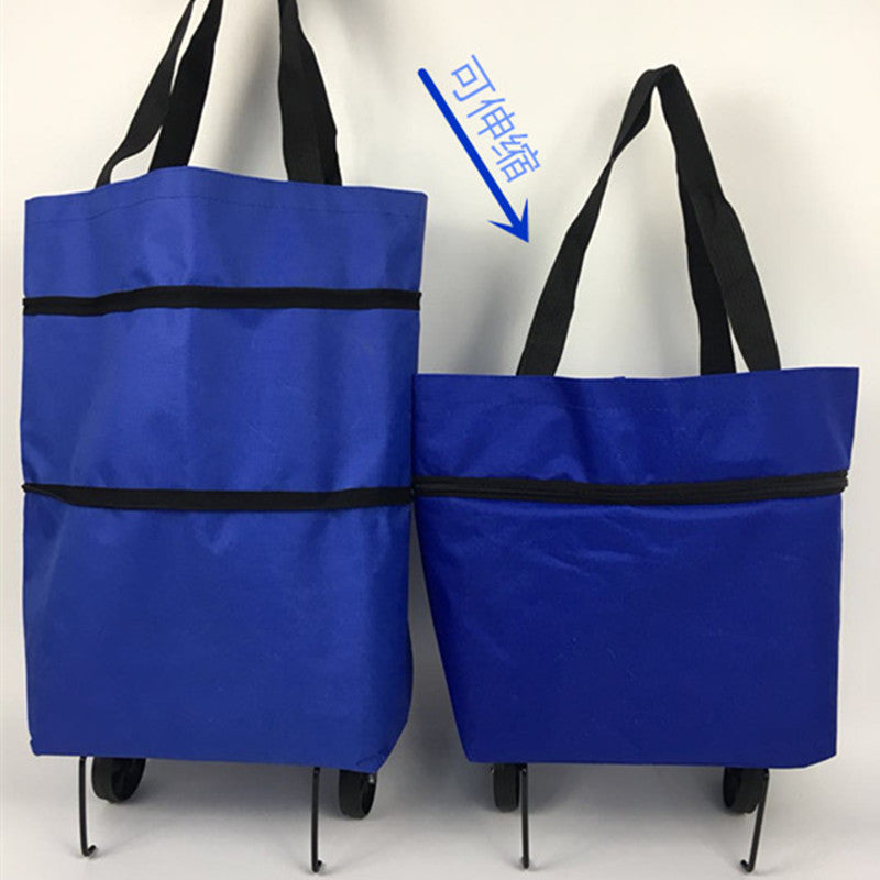 Ecofriendly Trolley Bag Portable Multi-Function Oxford Folable Tote Shopping Bag Reusable Grocery Bags with Wheels Grocery Cart