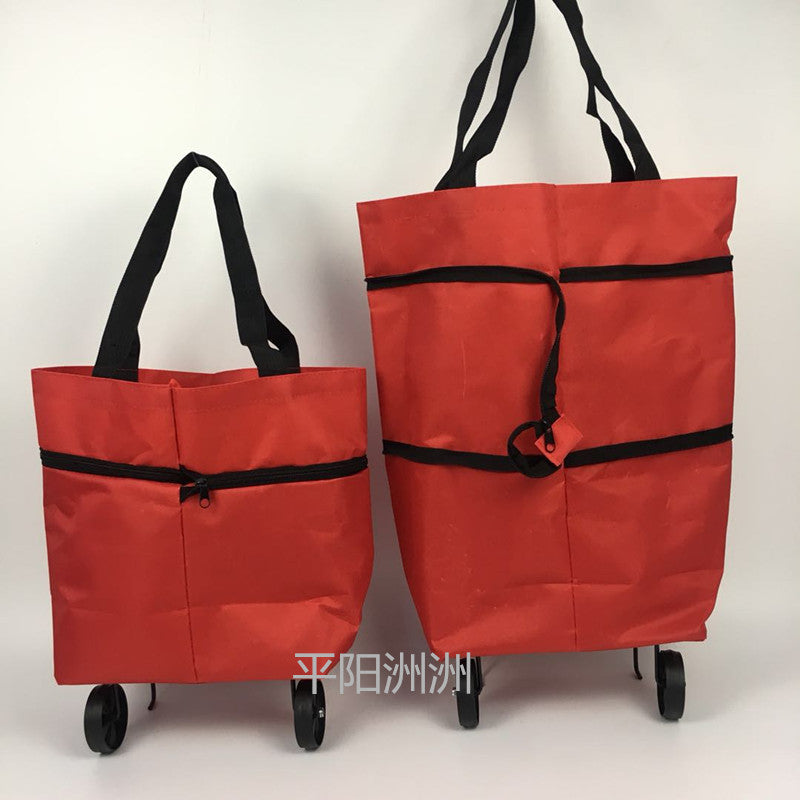 Ecofriendly Trolley Bag Portable Multi-Function Oxford Folable Tote Shopping Bag Reusable Grocery Bags with Wheels Grocery Cart