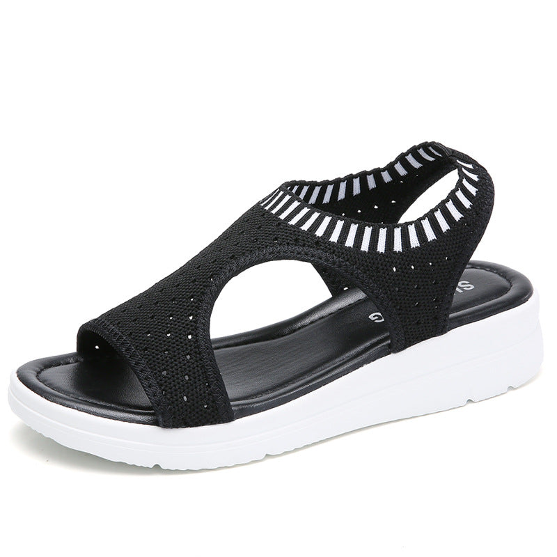 Sandals female 2019 summer new casual wedge sandals women's thick-soled non-slip Korean flat-bottom wild student shoes