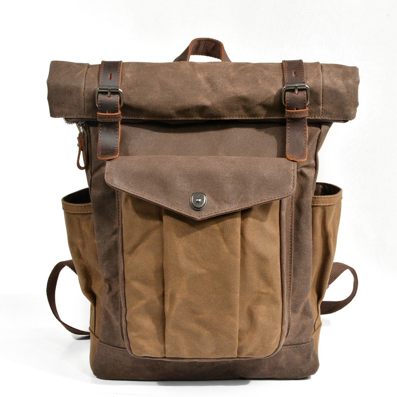 European and American retro backpack men's and women's backpack oil wax canvas travel computer bag outdoor sports mountaineering bag