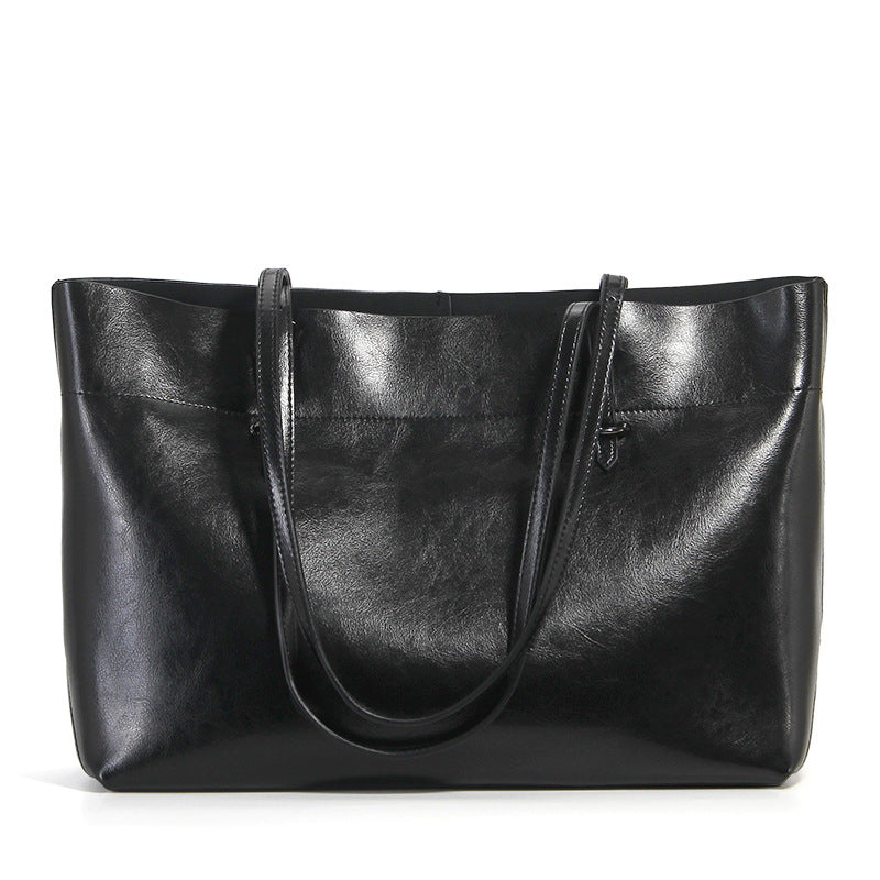 Factory direct sales 2020 new leather handbags fashion oil wax cowhide big bag portable single shoulder bag one drop shipping