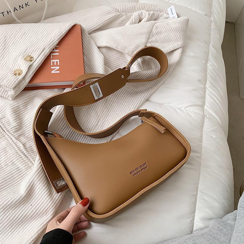 Pu Leather Adjustable Shoulder Strap Shoulder Bags for Women 2022 New Women's Handbags Casual Zipper Crossbody Bag Sac Epaule