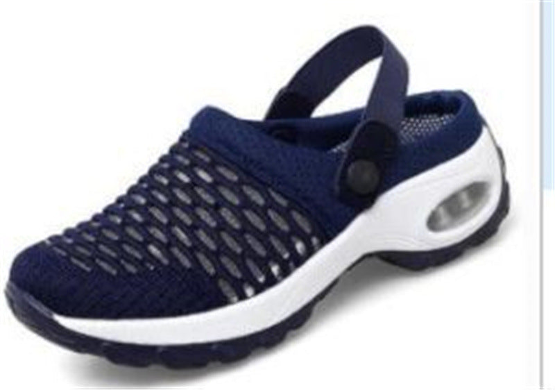 Amazon 2021 summer Korean version of mesh net cloth set foot large size slippers shake mother sandals on both sides