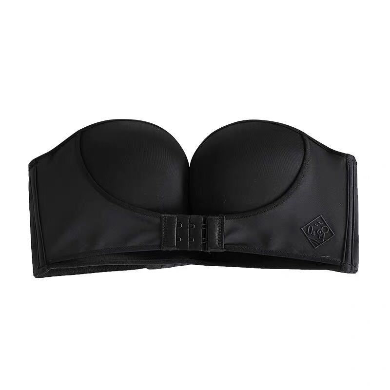 Strapless bra underwear women gathered non-slip invisible tube top style wrapped chest thin section big breasts show small chest buckle without straps