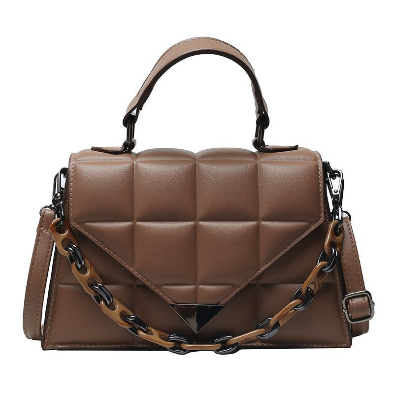 Foreign trade new bag handbags 2021 European and American fashion rhombus handbags chain triangle cover shoulder messenger bag