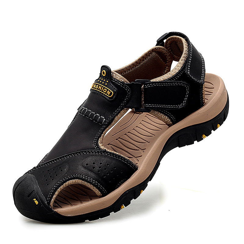 Sandals men's trendy outdoor sports leather toe cap casual shoes large size 2021 new summer breathable men's beach shoes