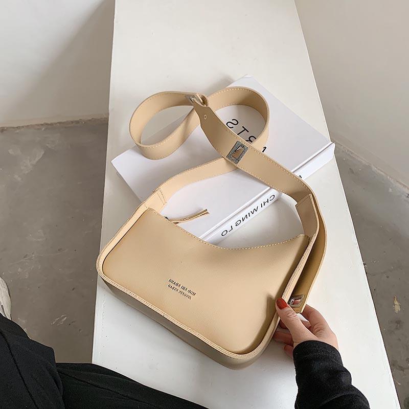 Pu Leather Adjustable Shoulder Strap Shoulder Bags for Women 2022 New Women's Handbags Casual Zipper Crossbody Bag Sac Epaule