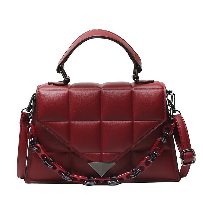 Foreign trade new bag handbags 2021 European and American fashion rhombus handbags chain triangle cover shoulder messenger bag