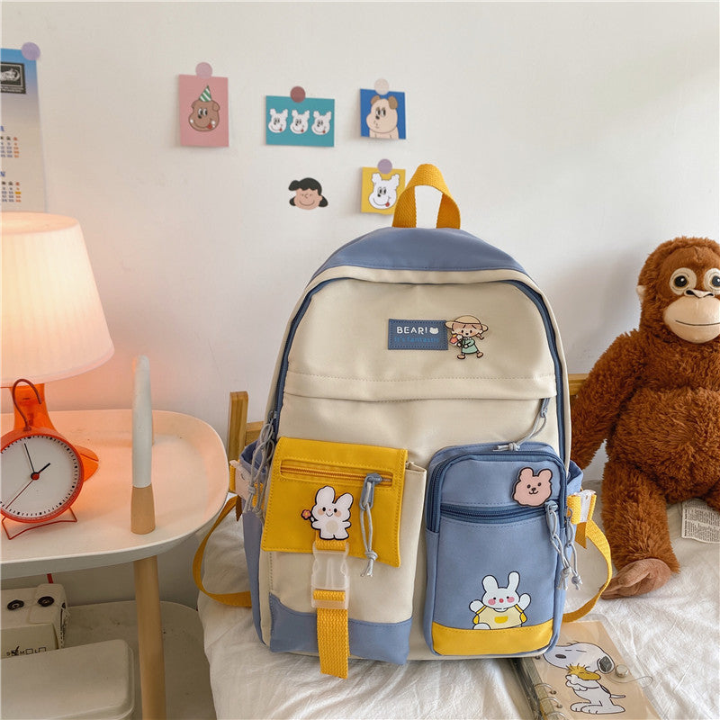 Schoolbags for primary school girls 3rd to 5th and 6th grades hit color candy color backpack girls middle school students junior high school students backpack