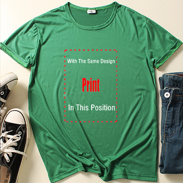 2022 European and American foreign trade new fashion Print English printing round neck loose T-shirt short-sleeved top one piece on behalf of the hair