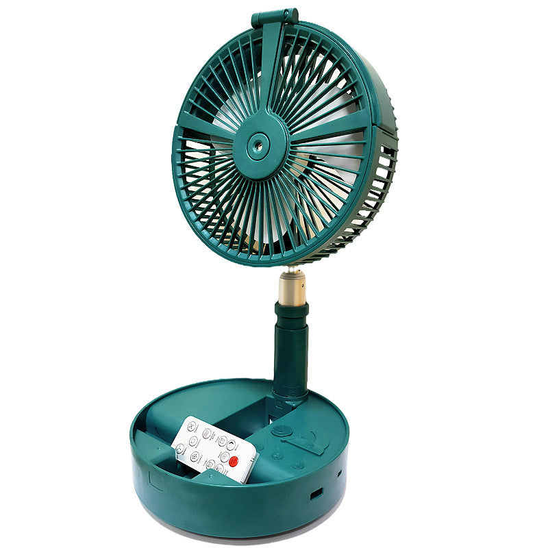 Shaking head telescopic folding fan USB student dormitory desktop LED humidification spray rehydration wireless portable remote control