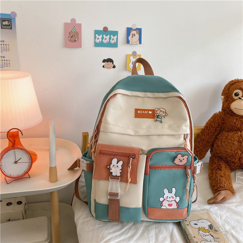 Schoolbags for primary school girls 3rd to 5th and 6th grades hit color candy color backpack girls middle school students junior high school students backpack