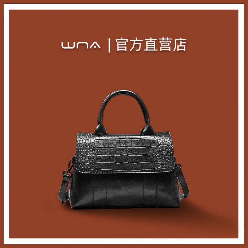 Leather broadband handbags 2021 new atmospheric handbags fashion large-capacity commuter ladies shoulder messenger bag