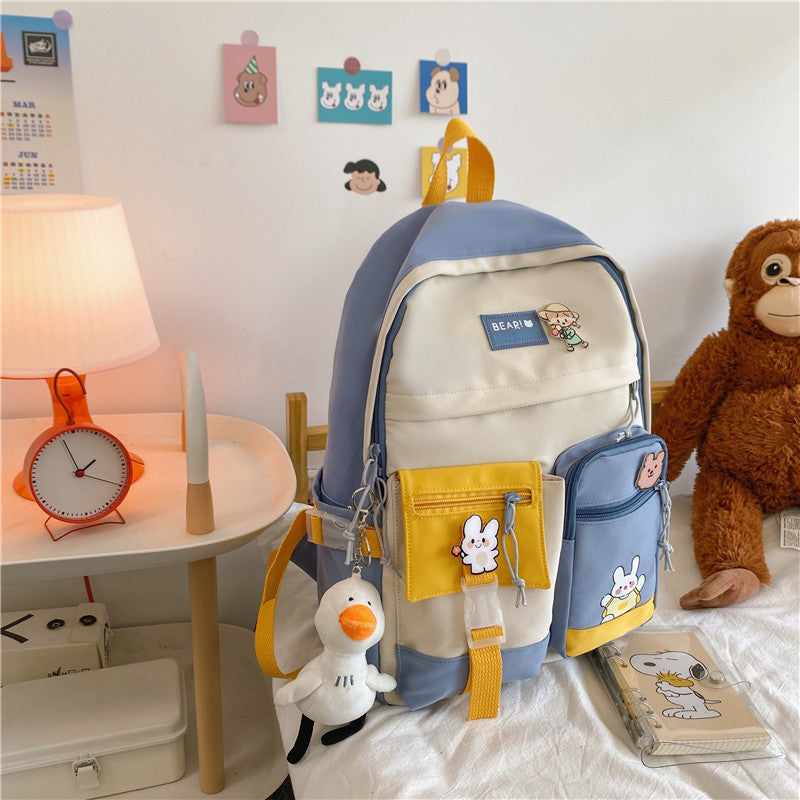 Schoolbags for primary school girls 3rd to 5th and 6th grades hit color candy color backpack girls middle school students junior high school students backpack