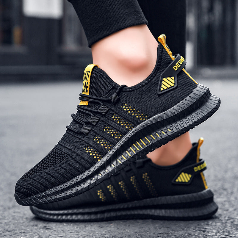 Shoes men's trendy shoes sports shoes flying woven men's shoes casual trend men's sports shoes light cold sticky cross-border foreign trade 6766
