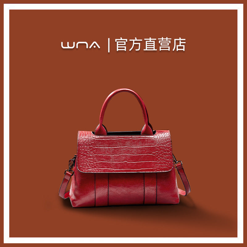 Leather broadband handbags 2021 new atmospheric handbags fashion large-capacity commuter ladies shoulder messenger bag
