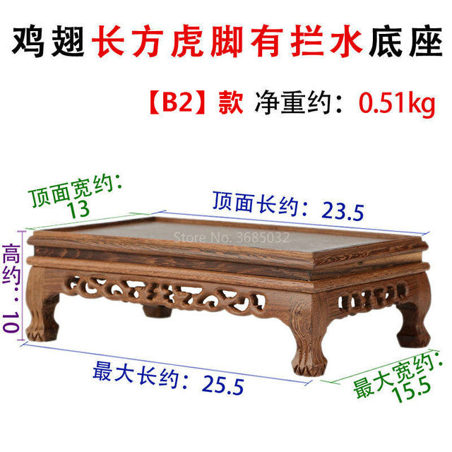 Quality Wood Tea Table Rosewood Carving Decoration Base Vase Buddha Kistler Display Rack Multi-use Rectangle Small Coffee Table