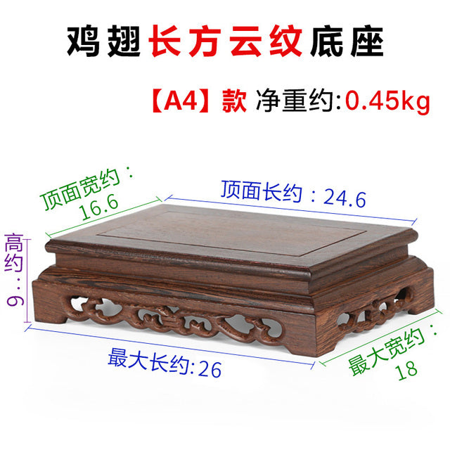 Quality Wood Tea Table Rosewood Carving Decoration Base Vase Buddha Kistler Display Rack Multi-use Rectangle Small Coffee Table