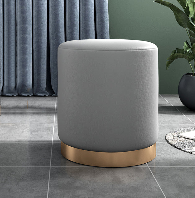 Ottoman household shoe changing stool living room sofa round stool light luxury soft bag makeup chair fashion fabric footstool