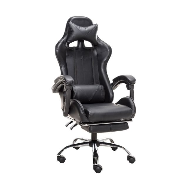 Office WCG Gaming Chair Ergonomic Computer Armchair with Footrest Swivel Lifting Lying Seating Internet Racing Chair PU Leather