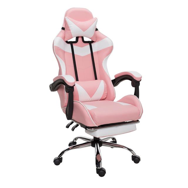 Office WCG Gaming Chair Ergonomic Computer Armchair with Footrest Swivel Lifting Lying Seating Internet Racing Chair PU Leather