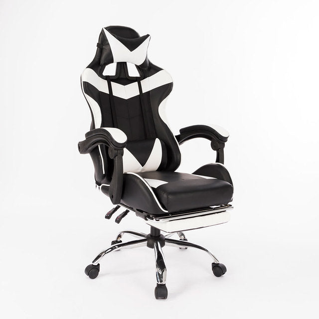 Office WCG Gaming Chair Ergonomic Computer Armchair with Footrest Swivel Lifting Lying Seating Internet Racing Chair PU Leather