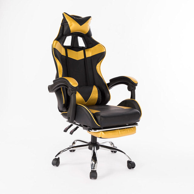 Office WCG Gaming Chair Ergonomic Computer Armchair with Footrest Swivel Lifting Lying Seating Internet Racing Chair PU Leather