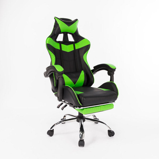 Office WCG Gaming Chair Ergonomic Computer Armchair with Footrest Swivel Lifting Lying Seating Internet Racing Chair PU Leather