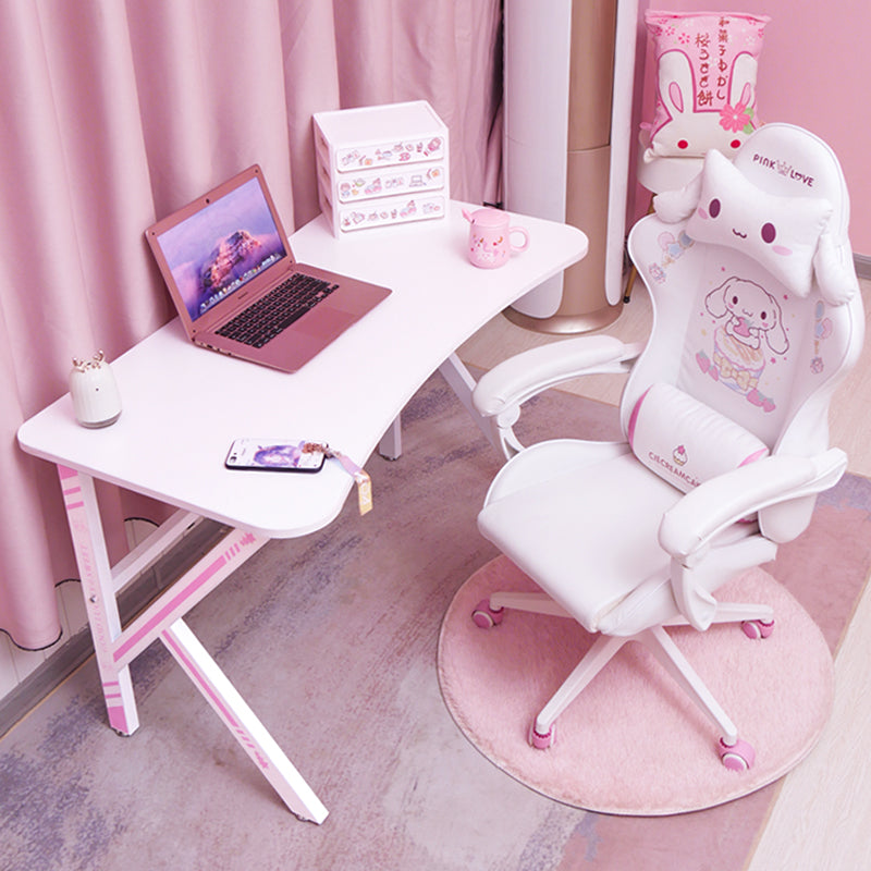 New pink computer desk chair combination,office desktop,white PC desk,gaming desk chair set,live laptop desk,girls Gamer Table