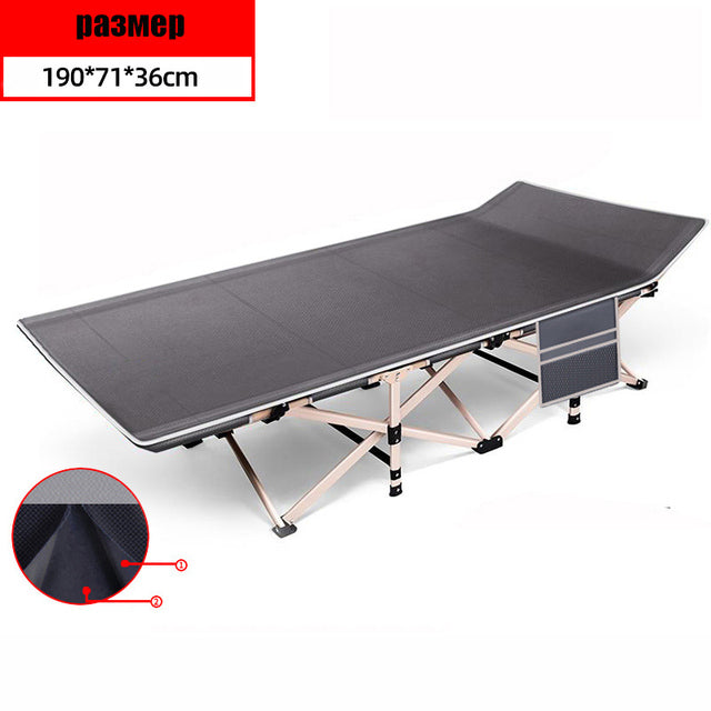 Folding Bed For Sleeping Camping Furnishings Aluminum Beach Bed Single Outdoor Garden Cot Portable Beach Cot