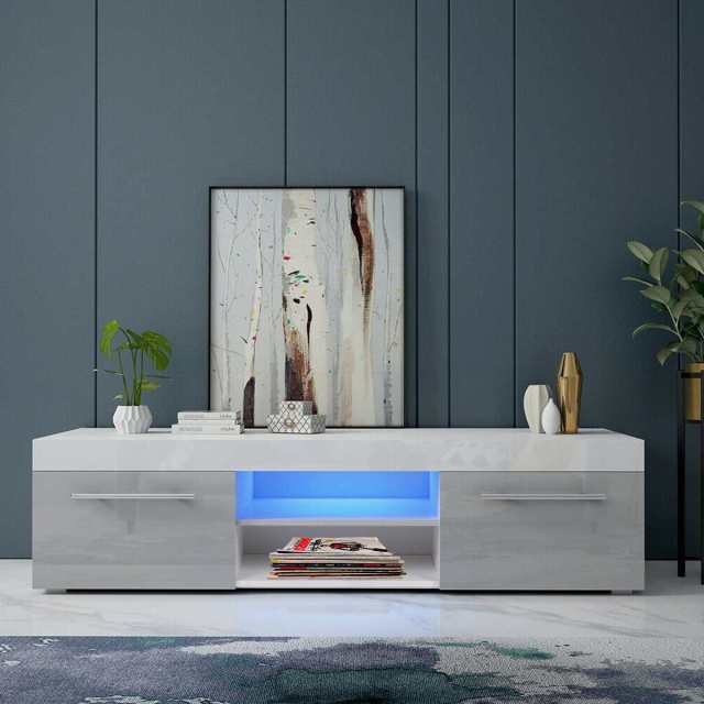51Inch High Gloss Luxurious TV Unit Cabinet Modern Minimalist LED TV Stand Living Room Furniture TV Table Home Furnishings