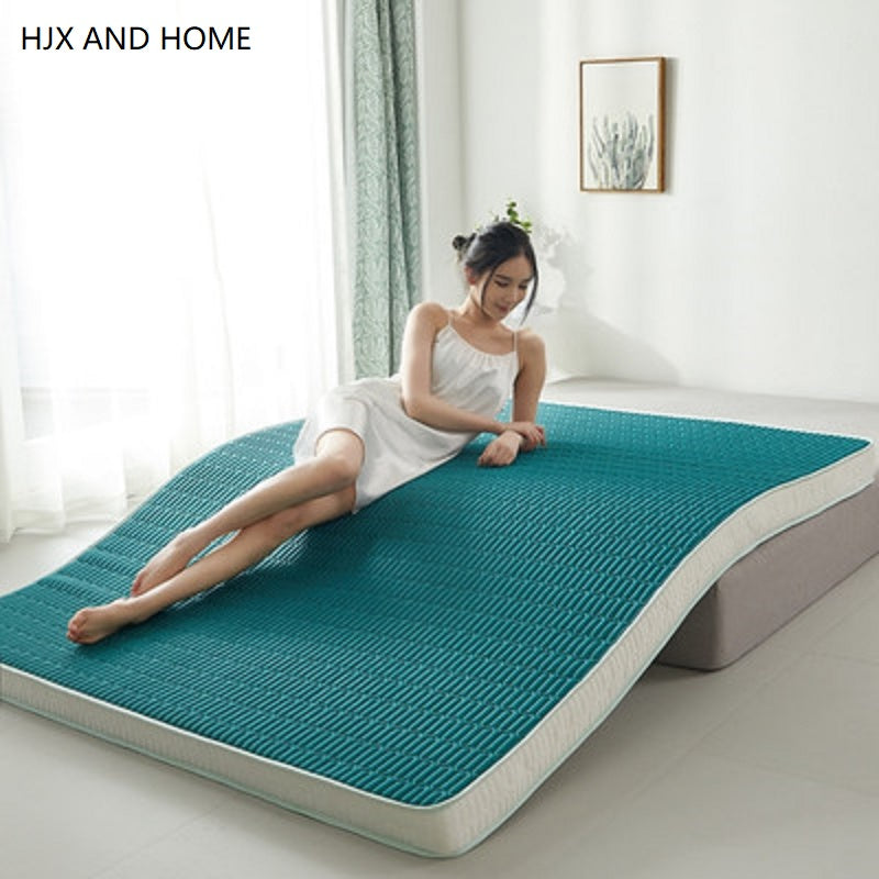 Foldable Mat 95D Thai latex filling Mattress Floor Slow rebound Tatami Cotton Cover Bedspreads 5/8cm thickness Size