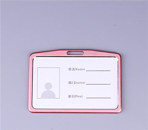 Fashion Card Cover Women Aluminum Alloy Work Name Card Holders Business Work Card ID Badge Lanyard Holder Metal Bags Case