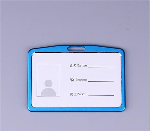 Fashion Card Cover Women Aluminum Alloy Work Name Card Holders Business Work Card ID Badge Lanyard Holder Metal Bags Case