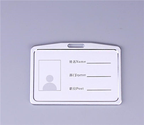 Fashion Card Cover Women Aluminum Alloy Work Name Card Holders Business Work Card ID Badge Lanyard Holder Metal Bags Case